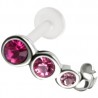 Piercing tragus micro-labret 02 - Trois strass