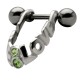 Piercing hélix 123 - Love strass vert pomme
