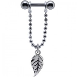 Piercing hélix 04 - Chainette feuille