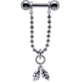 Piercing hélix 15 - Chainette deux feuilles