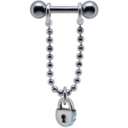 Piercing hélix 48 - Chainette serrure