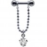 Piercing hélix 64 - Chainette zircone transparent