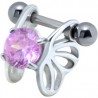 Piercing hélix 74 - Papillon rose