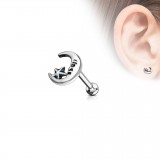 Cartilage hélix, tragus 222 - Lune et étoile