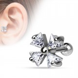Cartilage hélix, tragus 331 - Fleur transparente
