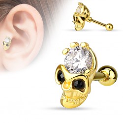 Cartilage hélix, tragus 328 - Crâne plaqué-or