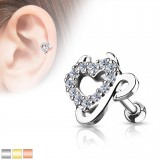 Cartilage hélix, tragus 240 - Diablotin avec strass transparents