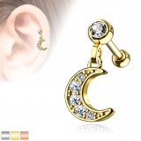 Cartilage hélix, tragus 246 - Lune multistrass pendante