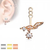 Jacket oreille 12 - Feuilles et zircones transparents