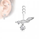 Jacket oreille 12 - Feuilles et zircones transparents