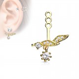 Jacket oreille 12 - Feuilles et zircones transparents
