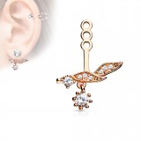 Jacket oreille 12 - Feuilles et zircones transparents