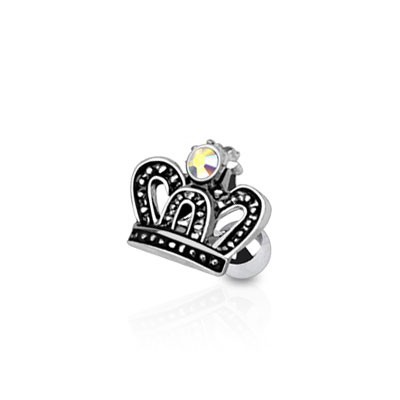 Clou (piercing) Simple En Acier Inoxydable Avec Zircone - Pour Tragus, Conque, Cartilage - Neuf Sans Emballage