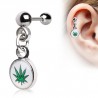 Cartilage hélix, tragus 90 - Logo cannabis