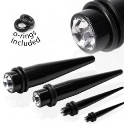écarteur acrylique pointe noire strass