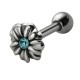 Cartilage hélix, tragus 217 - Fleur strass bleu-clair