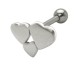 Cartilage hélix, tragus trois coeurs gris (337)