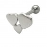 Cartilage hélix, tragus trois coeurs gris (337)
