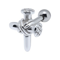 Cartilage hélix, tragus 340 - Croix en clous