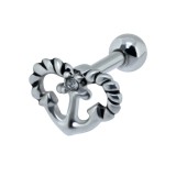 Cartilage hélix, tragus 362 - Ancre coeur