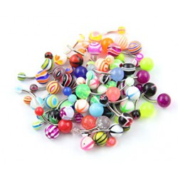 Lot de 25 piercings pour nombril acryliques