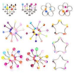 Lot de 100 piercings mélanges de styles