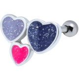 Cartilage hélix, tragus 145 - Trois coeurs