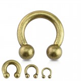 Piercing fer à cheval doré et vieilli 3 à 10mm