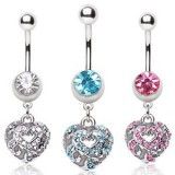 Piercing nombril coeur 18 - Multistrass
