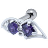 Cartilage hélix, tragus 255 - Zircones vintage