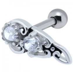 Cartilage hélix, tragus 263 - Zircones vintage