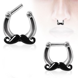 Piercing septum 09 - Moustache sur anneau