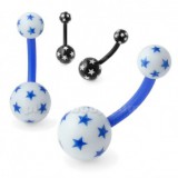 Piercing nombril UV 95 - Flexible étoiles