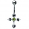 Piercing nombril croix croix médiévale vert pomme (24)