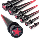 écarteur acrylique pointe étoile rouge et noire