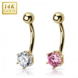 Piercing nombril or 14K 01 - Zircone rond