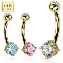 Piercing nombril or 14K 03 - Zircone rond