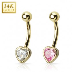 Piercing nombril or 14K 32 - Coeur