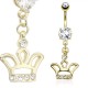 Piercing nombril plaqué-or 77 - Couronne