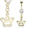 Piercing nombril plaqué-or 77 - Couronne
