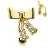 Piercing nombril plaqué-or 106 - Noeud papillon