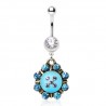 Piercing nombril rond turquoise (D120)