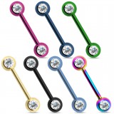 Piercing téton barbell 19 - Barbell strass PVD