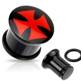 Plug acrylique o-ring black croix de malte
