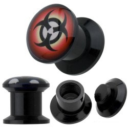 Plug acrylique dévissable biohazard