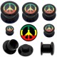 Plug acrylique dévissable rasta peace (ACRY43)