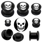 Plug acrylique dévissable tête de mort
