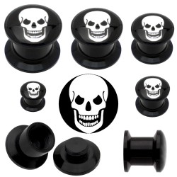Plug acrylique dévissable tête de mort