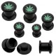 Plug acrylique dévissable black cannabis (ACRY60)