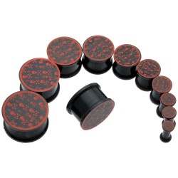Plug silicone tête de mort noir et rouge